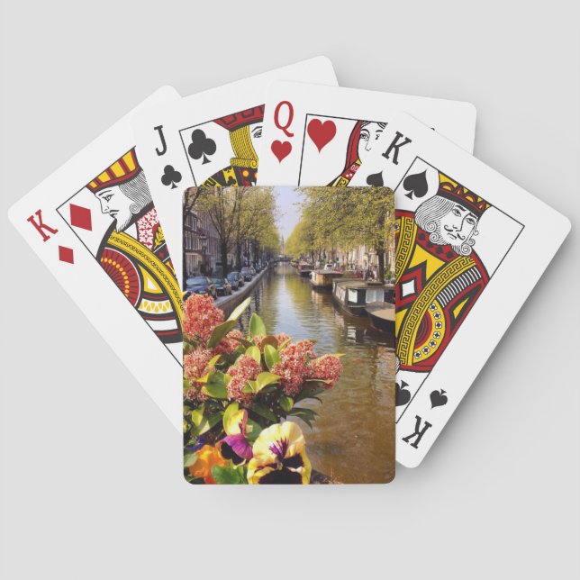 Amsterdam Canal Late Summer Holland Poker Cards (Back)