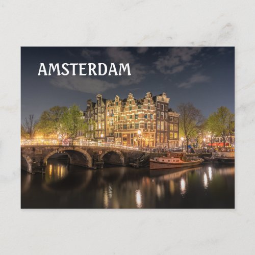 Amsterdam Canal Postcard