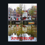 Amsterdam Canal Rainy Spring Day Postcard<br><div class="desc">Hello! Hope you like this photo I took! Feel free to add your own text and check my shops for more!</div>
