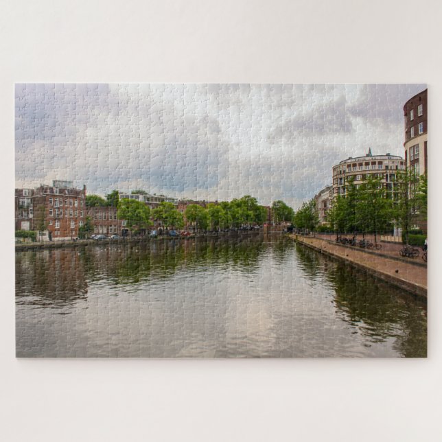 Amsterdam Canal reflection, Netherland Jigsaw Puzzle (Horizontal)