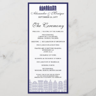 Amsterdam Canal Row Houses Dutch Wedding Program
