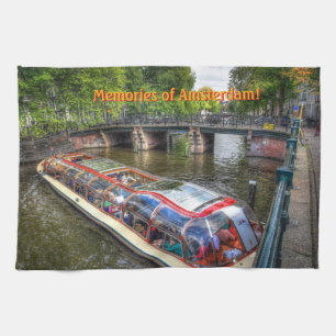 Amsterdam Canal Scene, Tours of Amsterdam Towel