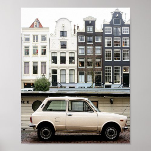 Amsterdam Canal  Tiny Car Photo Poster