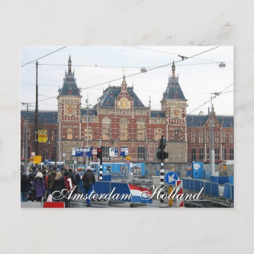 Amsterdam Central Train Station Postcard