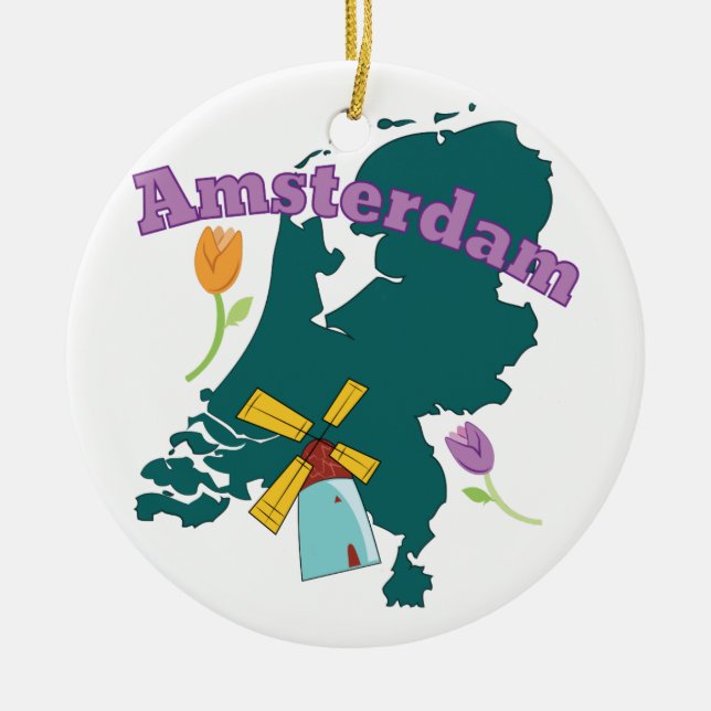 Amsterdam Ceramic Ornament (Front)