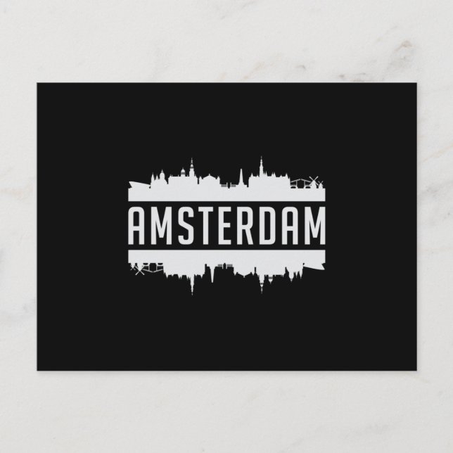Amsterdam City Skyline Cityscape Funny Gift Idea Postcard (Front)