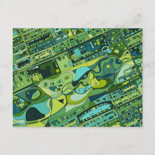 Amsterdam City Structure Map Postcard