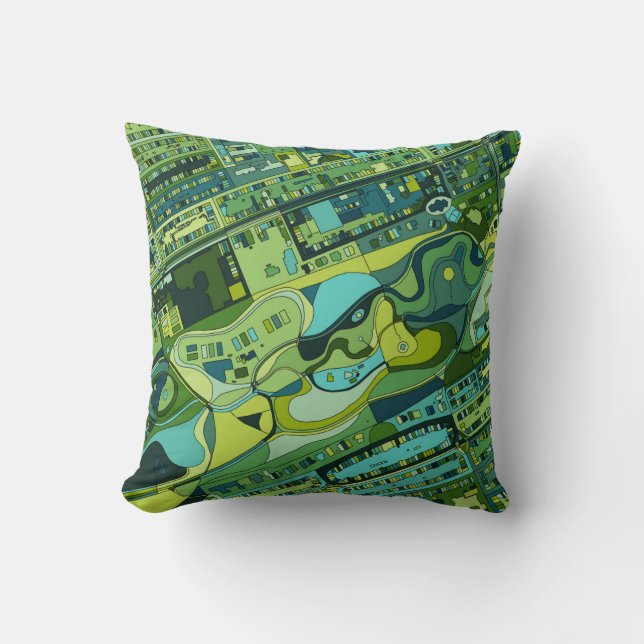Amsterdam City Structure Map Throw Pillow (Front)