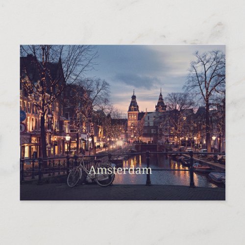 Amsterdam cityscape photograph postcard