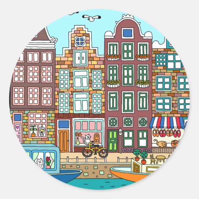 Amsterdam Classic Round Sticker (Front)
