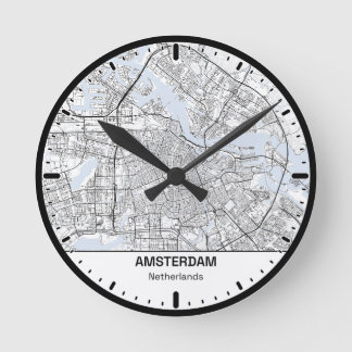 Amsterdam Clock City Line Art