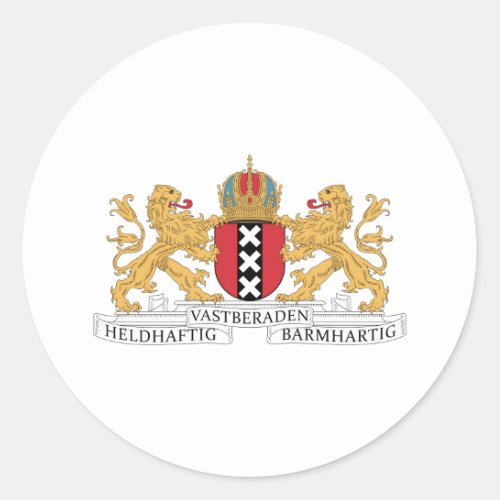 Amsterdam Coat Of Arms Classic Round Sticker