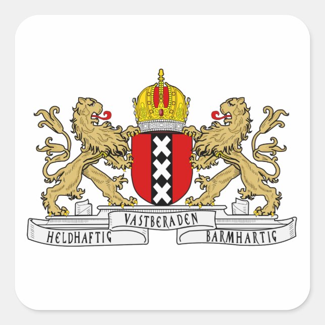 Amsterdam Coat of Arms Square Sticker (Front)