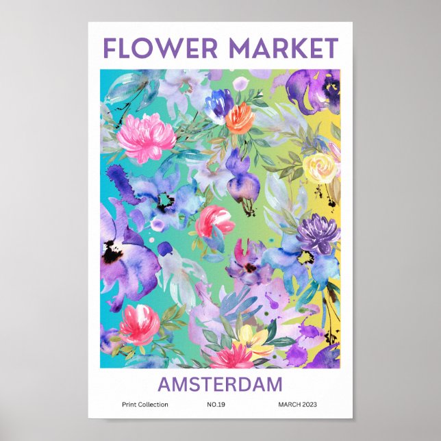 Amsterdam Colorful Flower Market  Poster (Front)