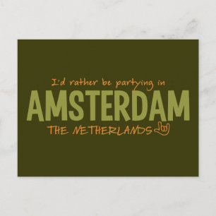AMSTERDAM custom color postcard