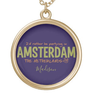 AMSTERDAM custom name & color necklace