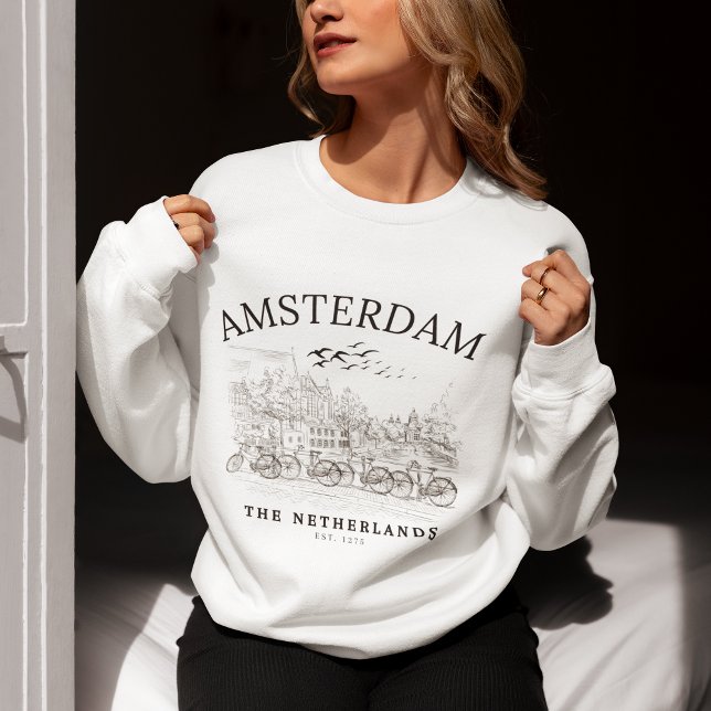 Amsterdam Cute Vintage Landscape Sweatshirt (Creator Uploaded)