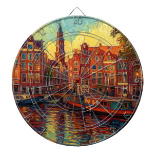 Amsterdam Dusk Energy   Dutch Expressionist Play Dart Board