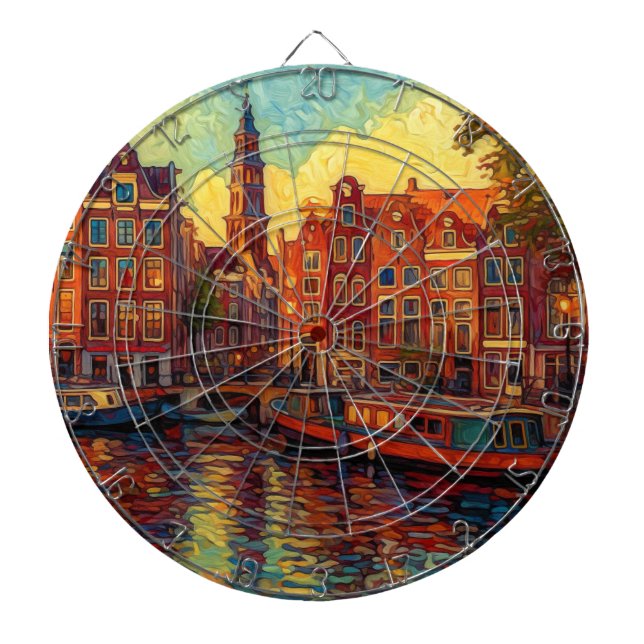 Amsterdam Dusk Energy | Dutch Expressionist Play Dart Board (Front)