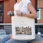 Amsterdam Dutch Canal Watercolor Landscape Wedding Tote Bag<br><div class="desc">Amsterdam Dutch Canal Watercolor Landscape Theme Collection.- it's an elegant script watercolor Illustration of Canal Houses,  bikes,  Dutch Amsterdam landscape,  perfect for your Dutch destination wedding & parties. It’s very easy to customize,  with your personal details. If you need any other matching product or customization,  kindly message via Zazzle.</div>