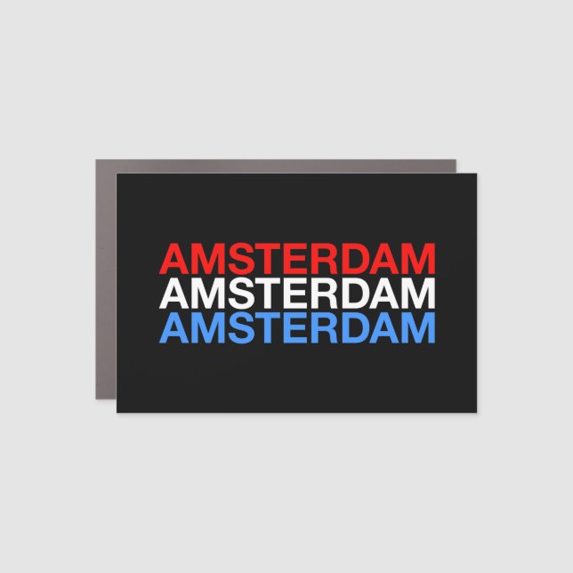AMSTERDAM Dutch Flag Car Magnet (Front)