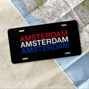 AMSTERDAM Dutch Flag License Plate