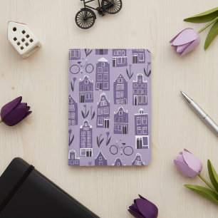 Amsterdam Dutch Houses Tulip Bikes Charming Purple Passport Holder