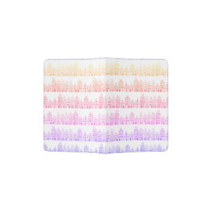 Amsterdam Dutch Houses Watercolor Charming White Passport Holder
