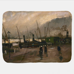 Amsterdam Fishermen's Harbor Storm by Vincent Gogh Baby Blanket