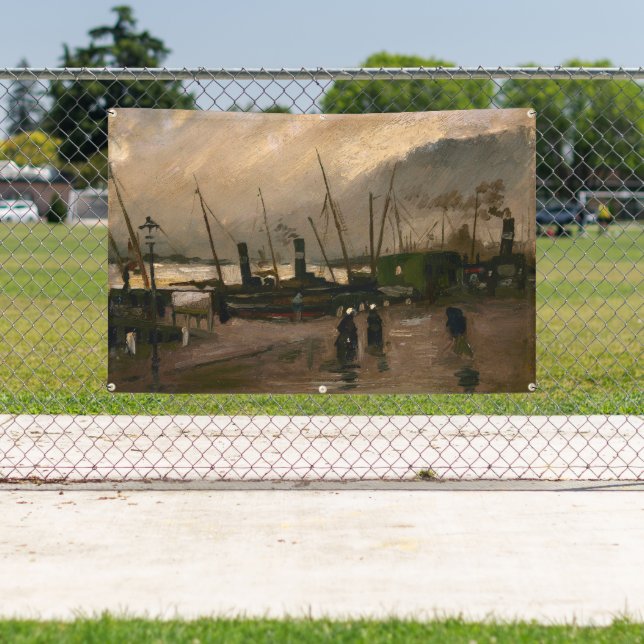 Amsterdam Fishermen's Harbor Storm by Vincent Gogh Banner (Insitu)