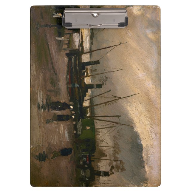 Amsterdam Fishermen's Harbor Storm by Vincent Gogh Clipboard (Front)