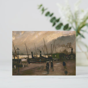 Amsterdam Fishermen's Harbor Storm by Vincent Gogh Enclosure Card