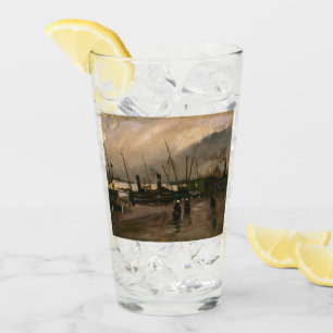 Amsterdam Fishermen's Harbor Storm by Vincent Gogh Glass