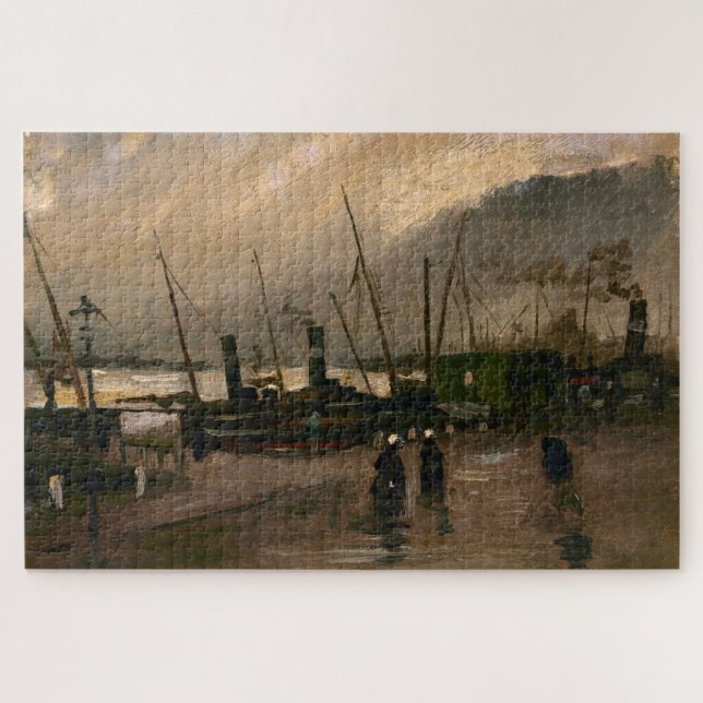 Amsterdam Fishermen's Harbor Storm by Vincent Gogh Jigsaw Puzzle (Horizontal)