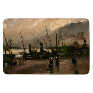 Amsterdam Fishermen's Harbor Storm by Vincent Gogh Magnet