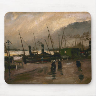 Amsterdam Fishermen's Harbor Storm by Vincent Gogh Mouse Pad