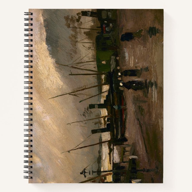 Amsterdam Fishermen's Harbor Storm by Vincent Gogh Notebook (Front)