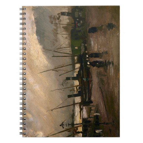 Amsterdam Fishermens Harbor Storm by Vincent Gogh Notebook