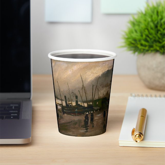 Amsterdam Fishermen's Harbor Storm by Vincent Gogh Paper Cups (Insitu)