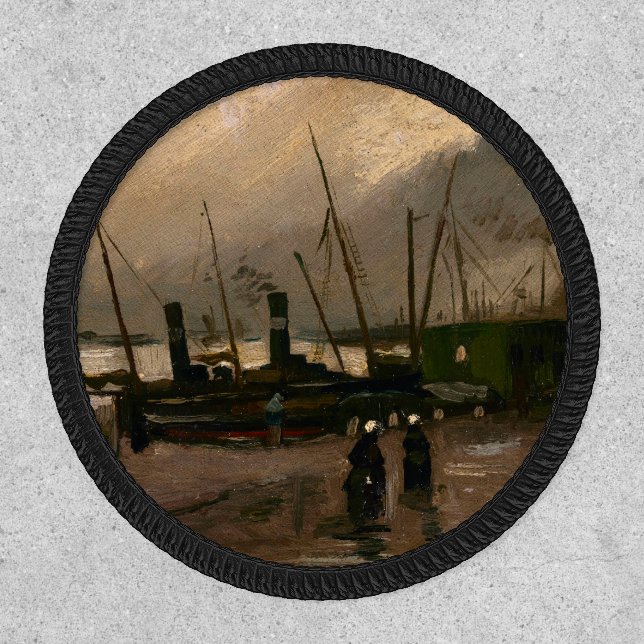 Amsterdam Fishermen's Harbor Storm by Vincent Gogh Patch (Front)