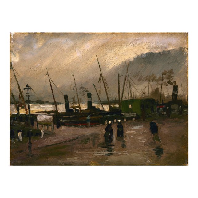 Amsterdam Fishermen's Harbor Storm by Vincent Gogh Photo Print (Front)