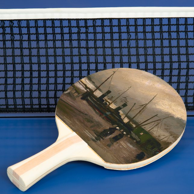 Amsterdam Fishermen's Harbor Storm by Vincent Gogh Ping Pong Paddle (Insitu)
