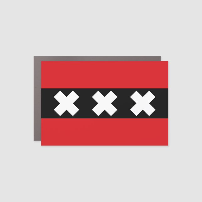 Amsterdam flag car magnet (Front)