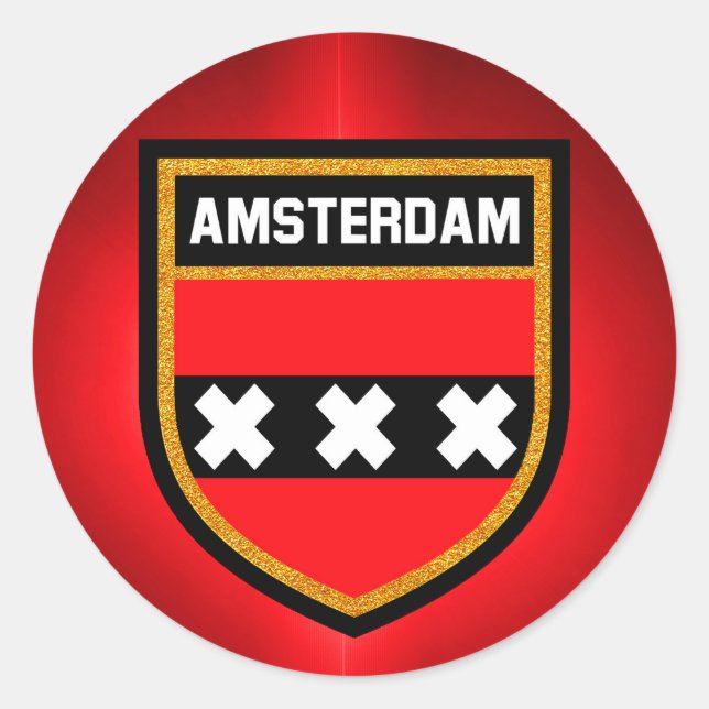 Amsterdam Flag Classic Round Sticker (Front)