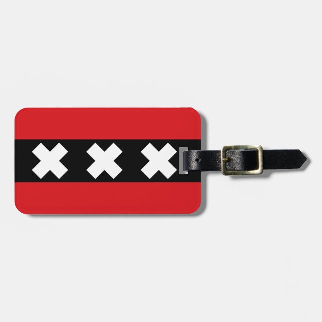 Amsterdam Flag Luggage Tag (Front Horizontal)