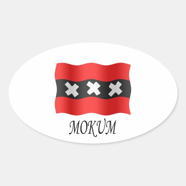 Amsterdam flag + Mokum Oval Sticker (Front)