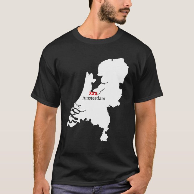 Amsterdam Flag Netherlands Souvenir Dutch Tourist T-Shirt (Front)