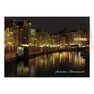 Amsterdam Flower Market at Night Cards