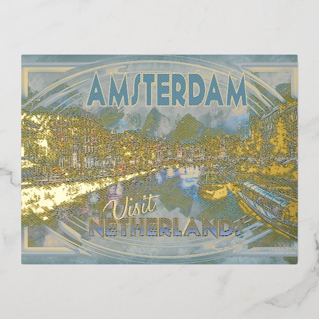 Amsterdam, from the series Visit... Foil Holiday Postcard (Front)
