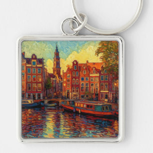 Amsterdam Gilded Transit   Dutch Artisan Keepsakee Keychain